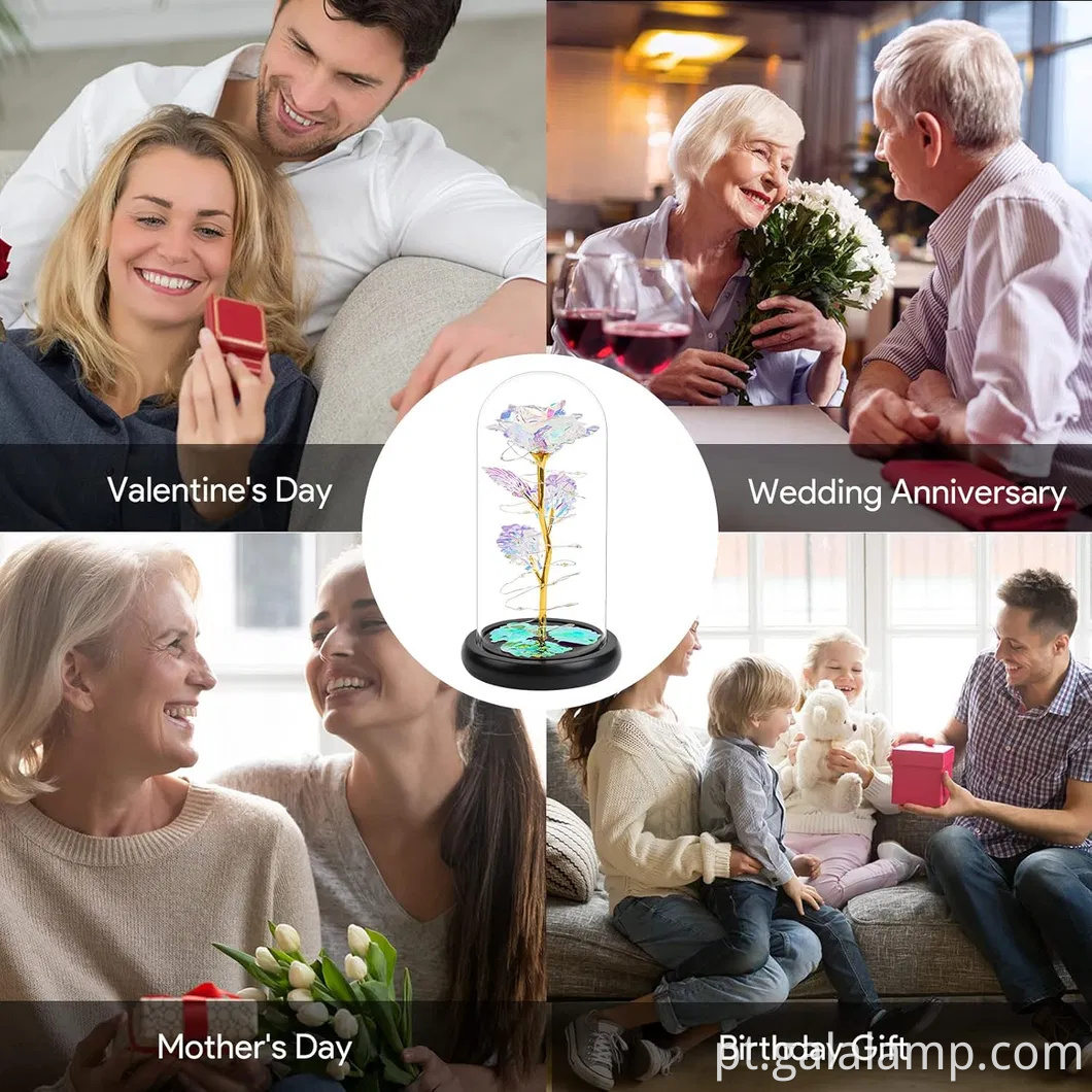 Galaxy Rose for Women, Glass Dome Rainbow Eternal Rose Gift